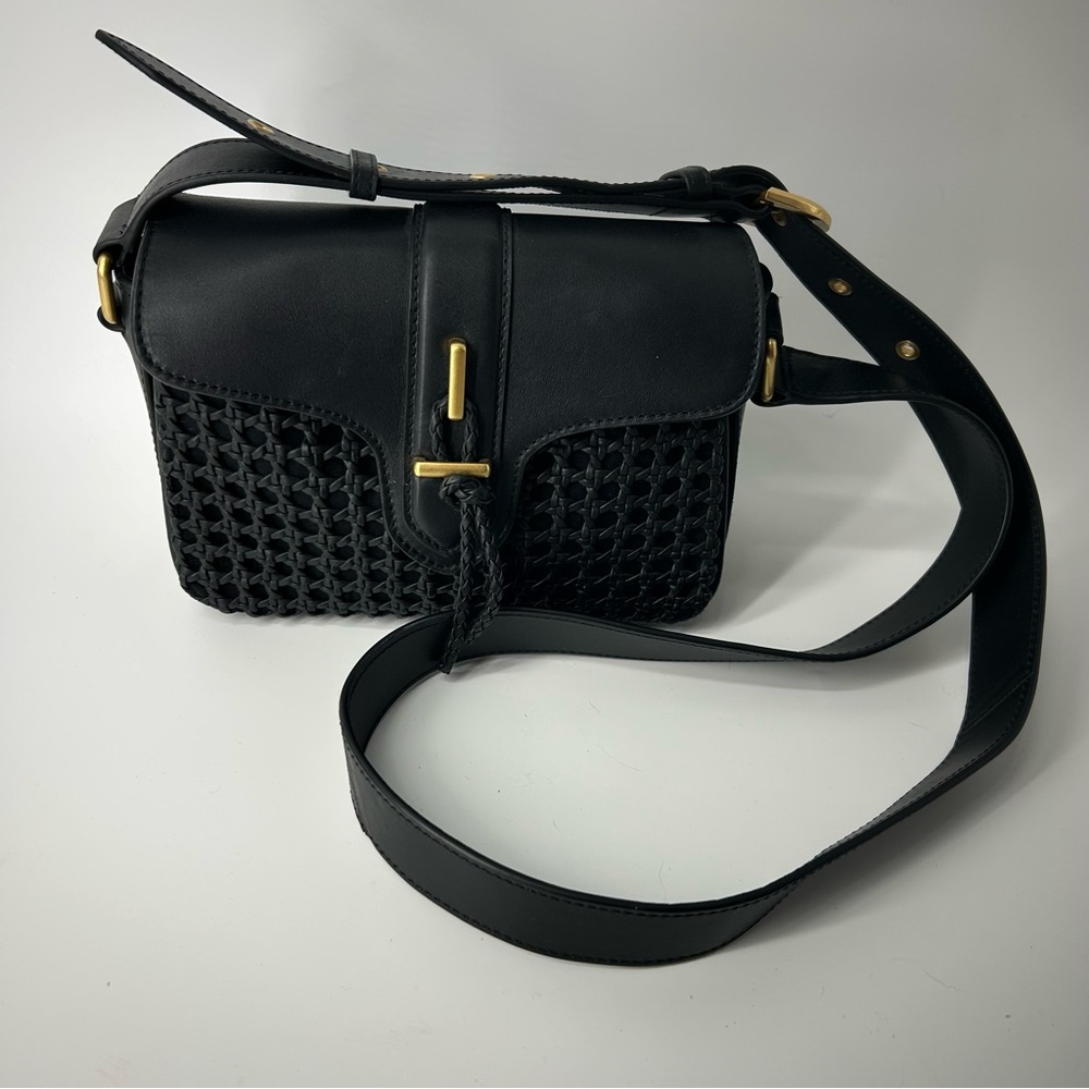 Vince Camuto Black Woven Crossbody Bag